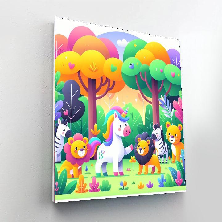 Magical Unicorn Safari Paint By Numbers Art