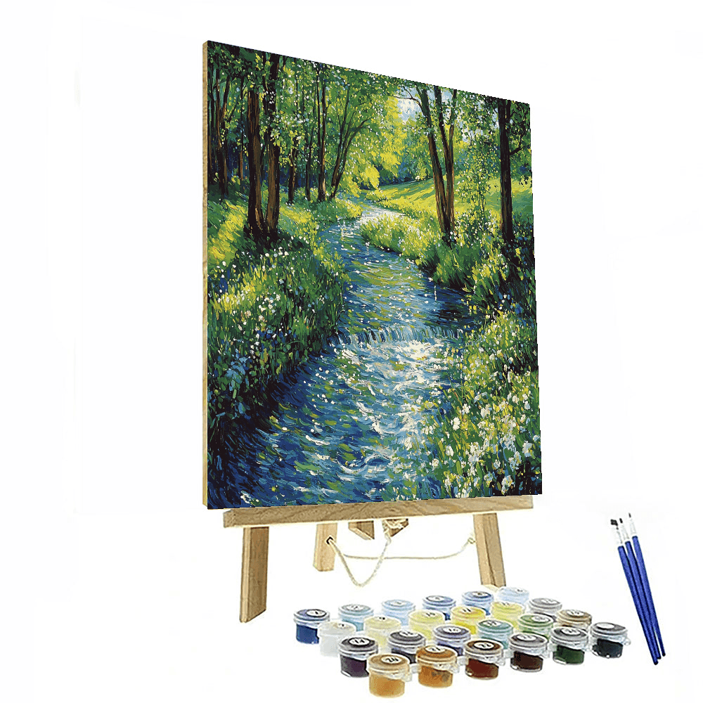 Camille Pissarro Inspired Glistening River Reflections  Paint By Numbers Kits