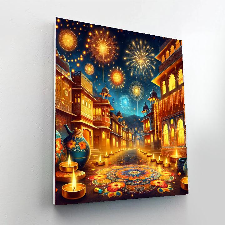 Diwali Festival Of Lights - Jaipur Numbered Painting Kits