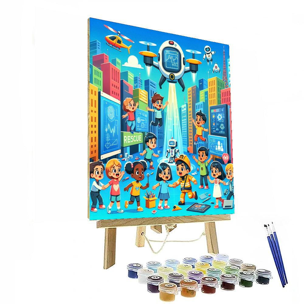 Robot City Rescue Painting Number Kit