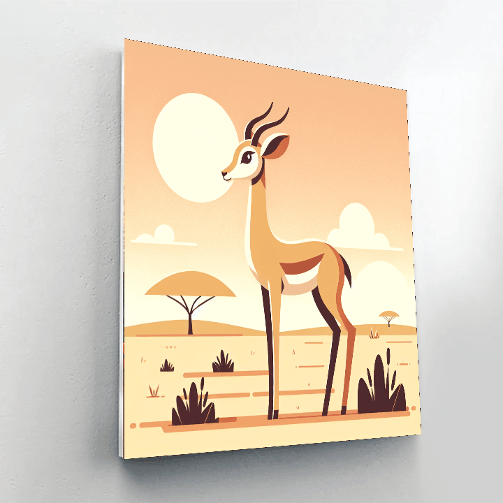 Gentle Gazelle Number Painting