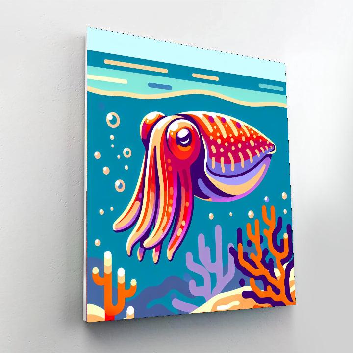 Cheerful Cuttlefish Paint By Numbers Art