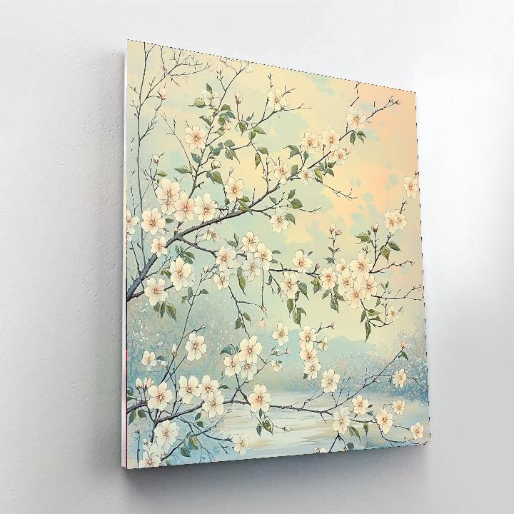 Hiroshige Inspired Eternal Blossom Serenity  Paint By Numbers Art