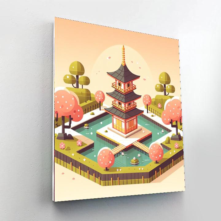 Peaceful Pagoda Paint By Numbers