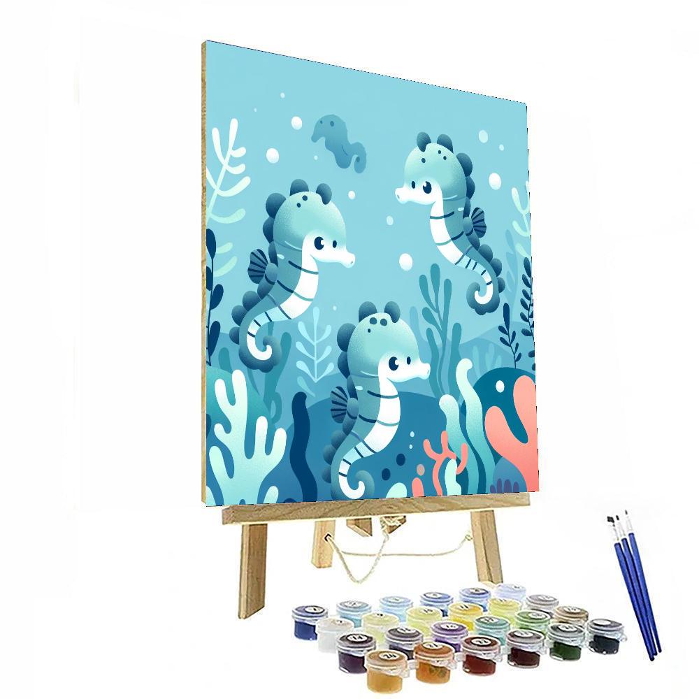 Shy Seahorses Numbered Painting Kits