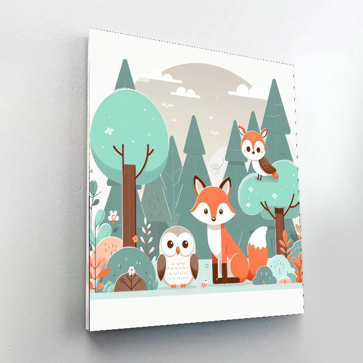 Forest Critters Friendship Number Painting