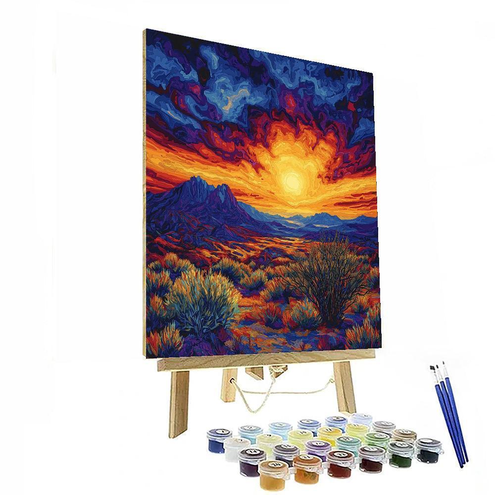 Maynard Dixon Inspired Majestic Desert Sunrise  Paint By Numbers