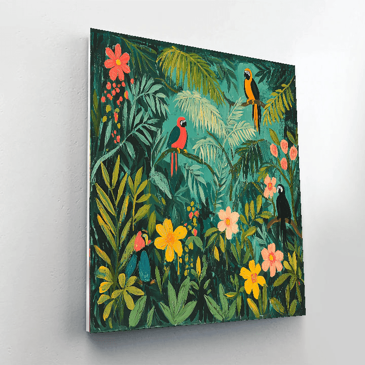 Henri Rousseau Inspired Whimsical Jungle  Numbered Painting Kits