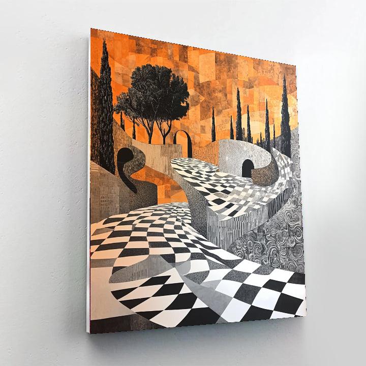 M.C. Escher Inspired Dimension Shift  Paint By Numbers Kits