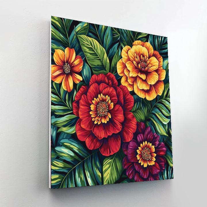 Frida Kahlo Inspired Resilience Through Bloom  Paint By Color