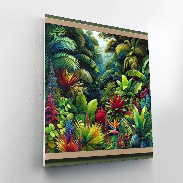 Lush Green Jungle Escape Painting Number Kit
