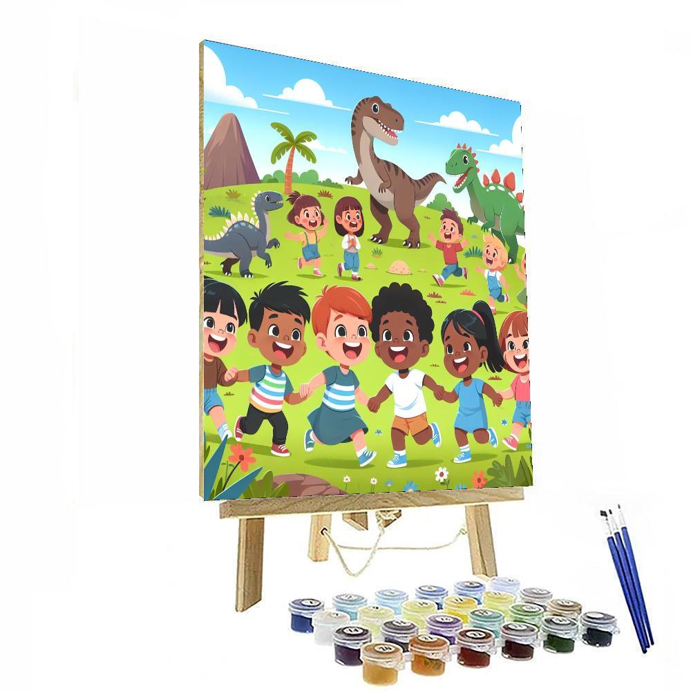 Dinosaur Friends' Adventure Paint By Numbers Art