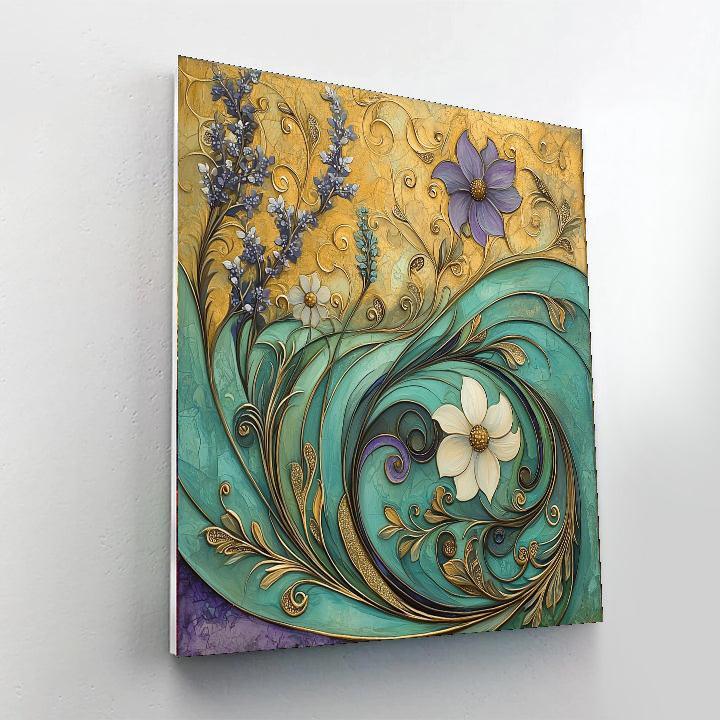 Alphonse Mucha Inspired Flowing Rhythms  DIY Paint By Numbers