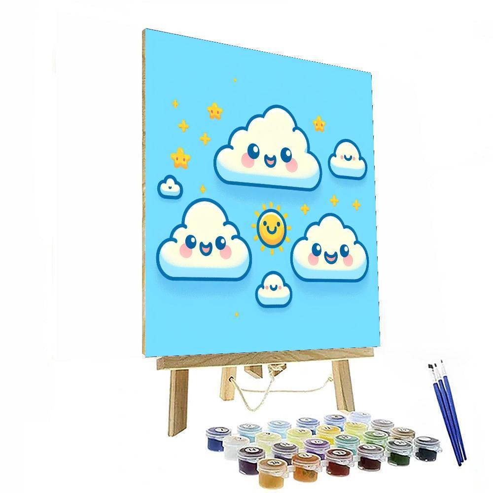 Friendly Cloud Family Paint By Color