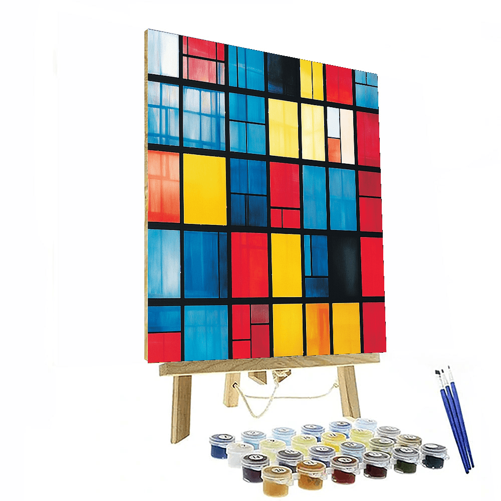 Piet Mondrian Inspired Mosaic Cityscapes  Paint By Numbers Art