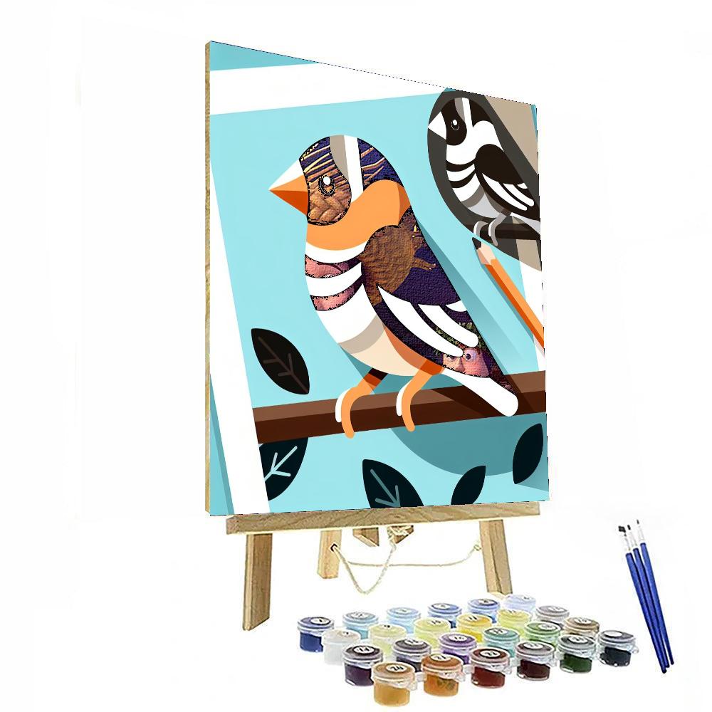 Zealous Zebra Finch Paint By Numbers Art