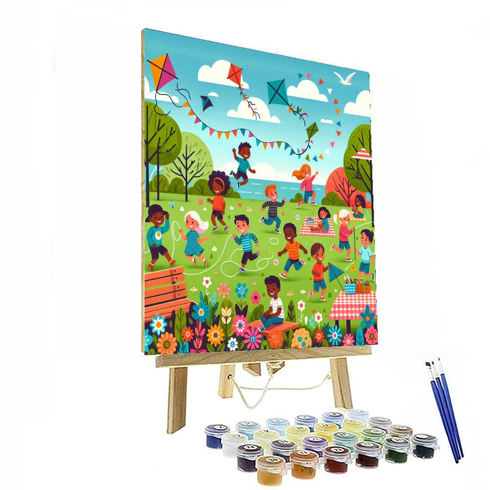 Outdoor Play Day Paint By Numbers Art