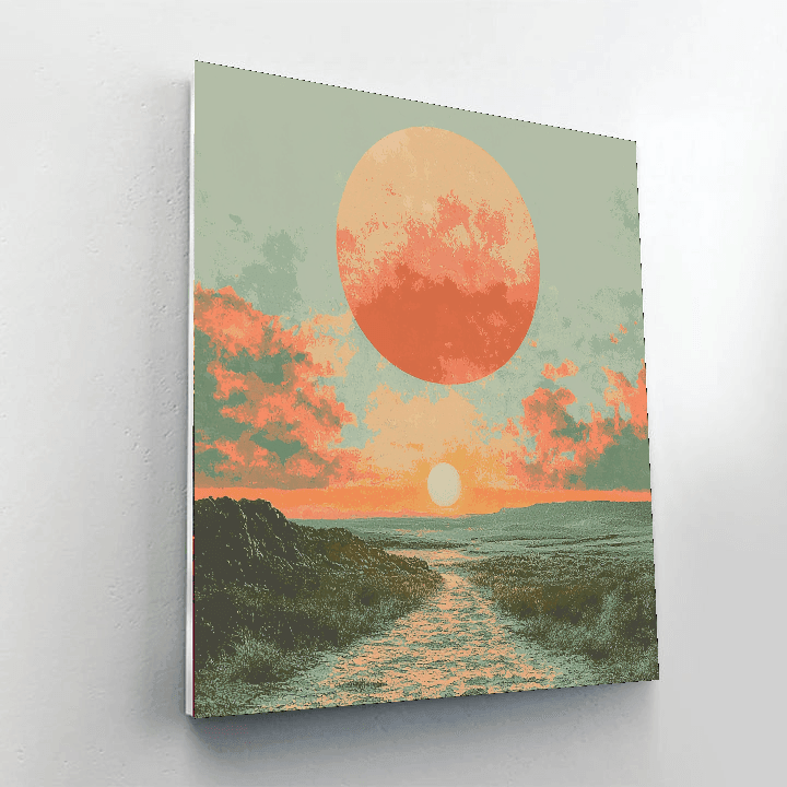René Magritte Inspired Surrealist Sunrise  Paint By Numbers Kits