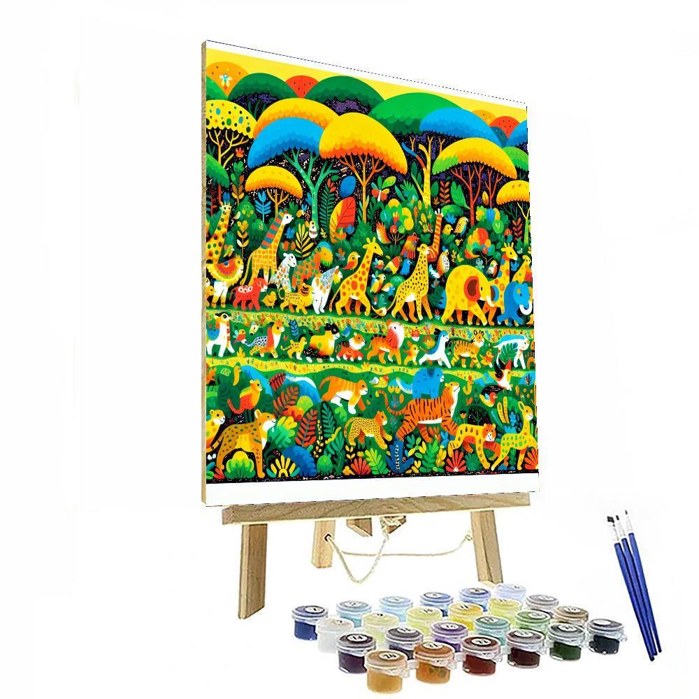 Joyous Jungle Parade Painting By Numbers Kit