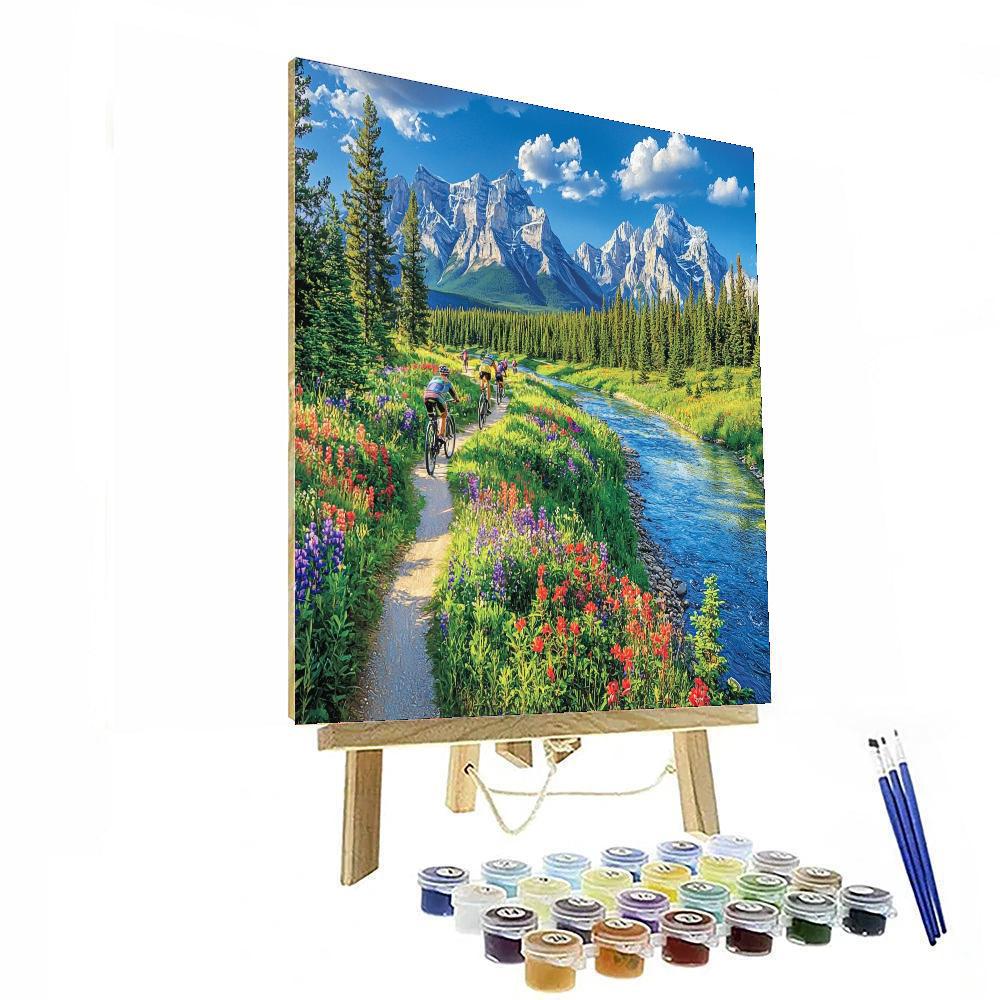 Biking In Banff National Park Numbered Painting Kits