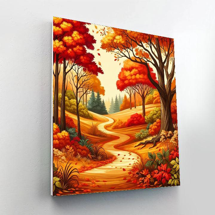 Sunlit Autumn Trails Paint By Number