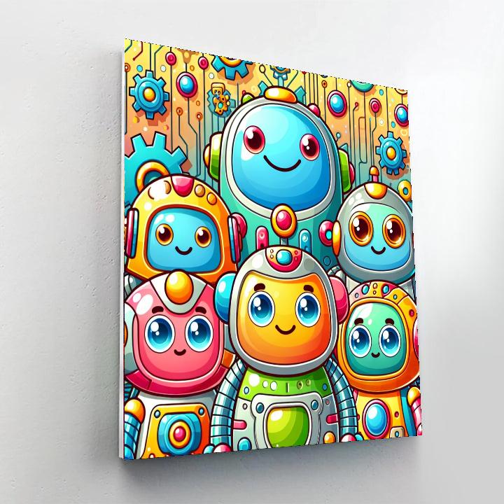 Friendly Robot Squad Painting By Numbers Kit