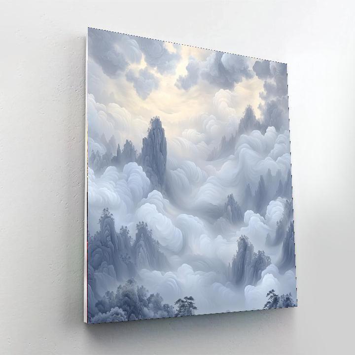 Zhao Mengfu Inspired Dancing Clouds  Painting By Numbers Kit