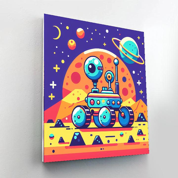 Space Rover Exploration Painting Number Kit