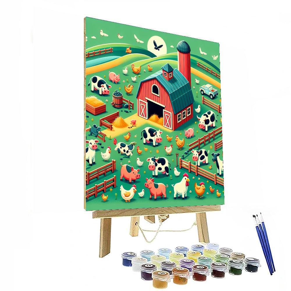Kooky Farm Number Painting
