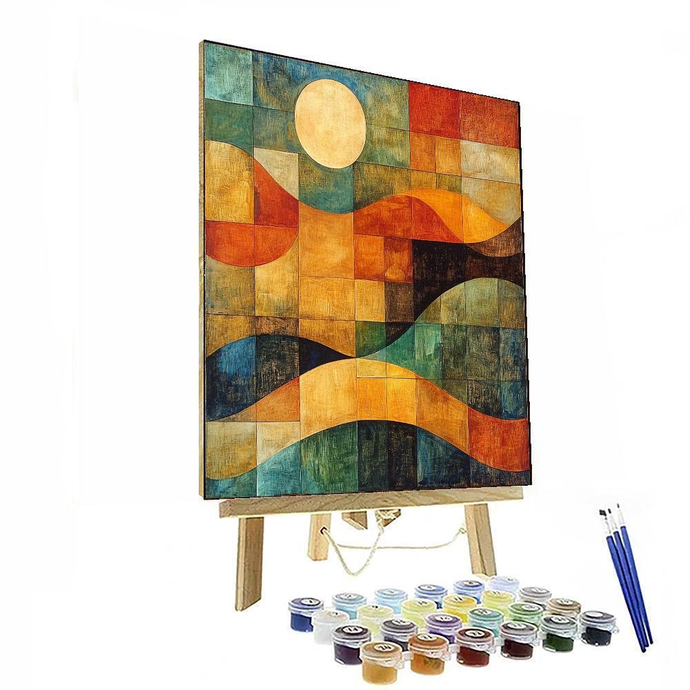 Paul Klee Inspired Geometric Dance  Painting Number Kit