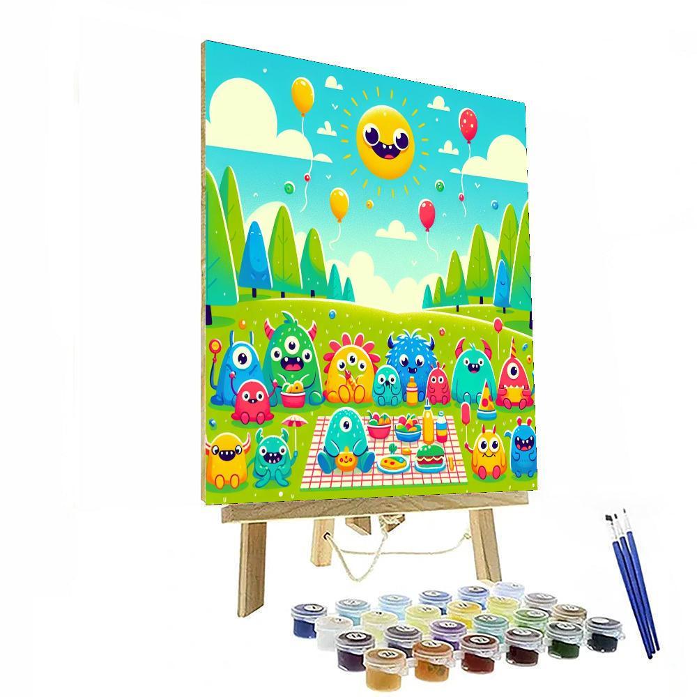 Silly Monster Picnic Painting By Numbers Kit