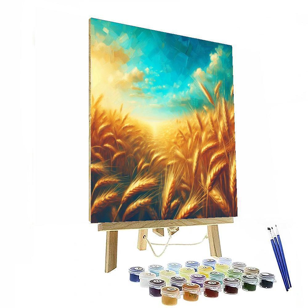 Sun-drenched Wheat Field Paint By Numbers Art