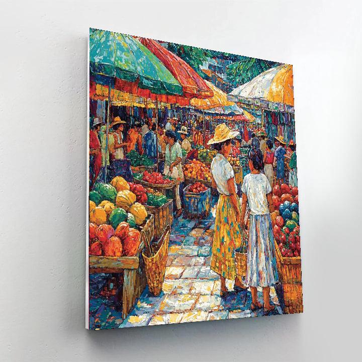 Diego Rivera Inspired Bright Bazaar Of Cultures  Number Painting