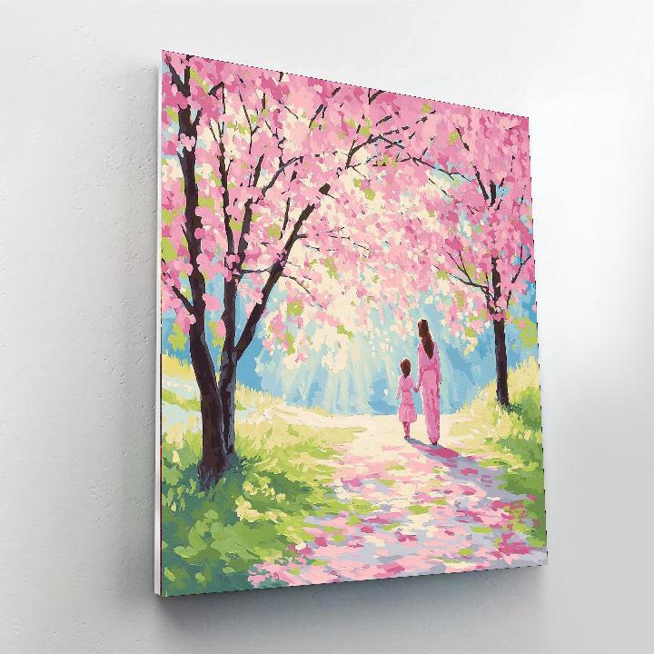 Love Under The Cherry Blossoms Numbered Painting Kits
