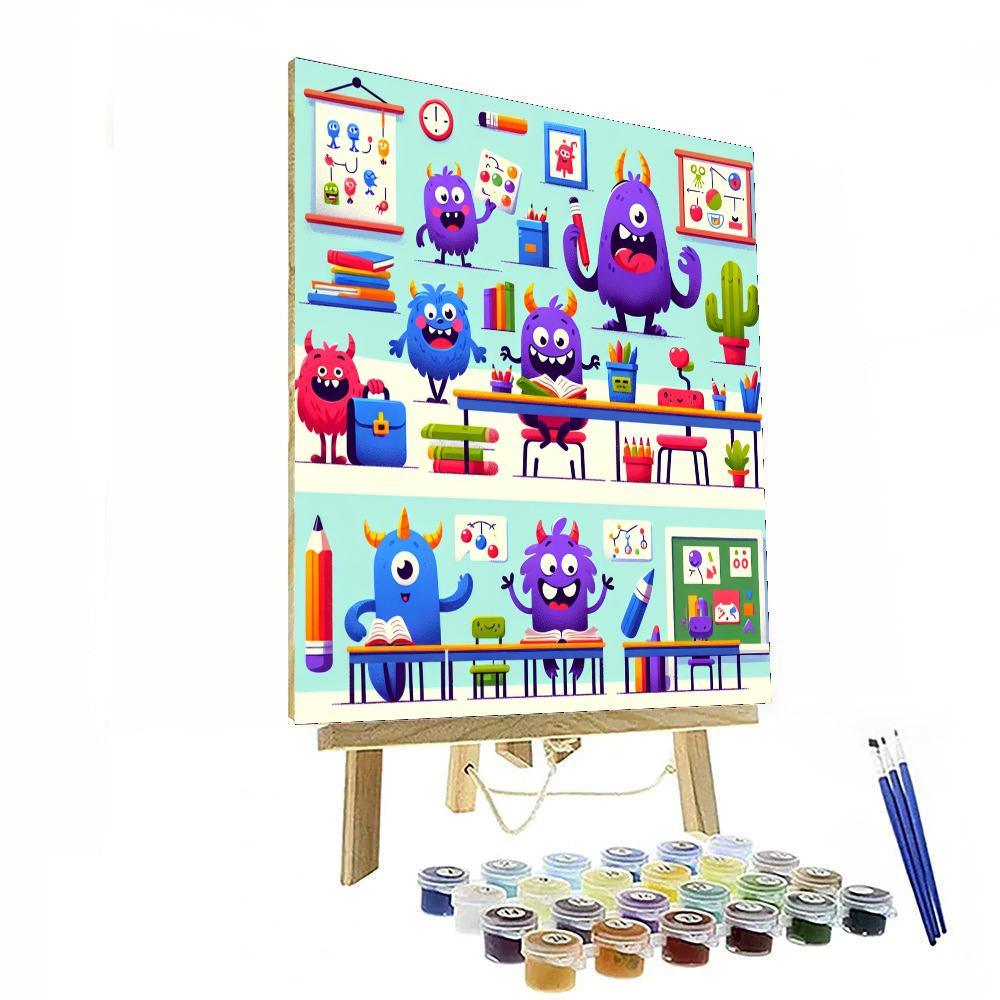 Funny Monsters At School Paint By Numbers Kits
