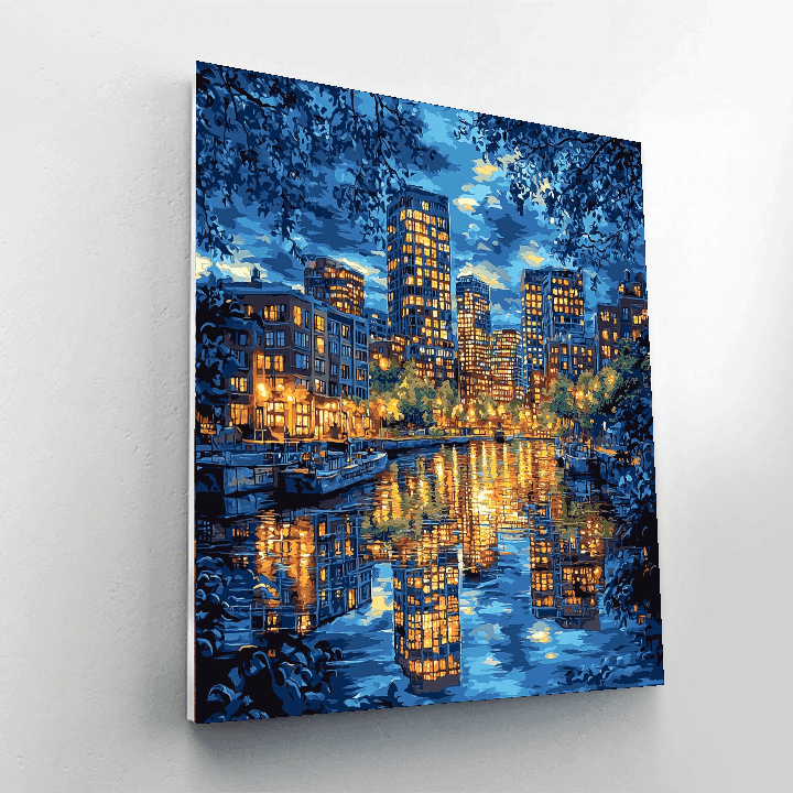 Edward Hopper Inspired Dreamy Cityscape  Paint By Numbers Art