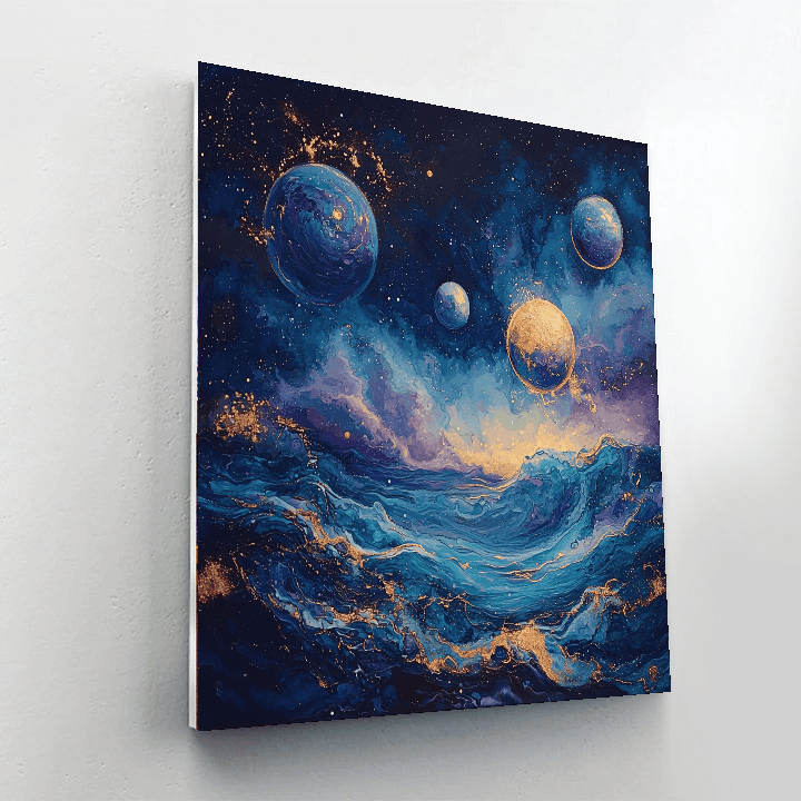 Salvador Dalí Inspired Celestial Nightlight Harmony  Number Painting