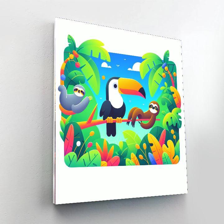 Colorful Rainforest Animals Paint By Numbers