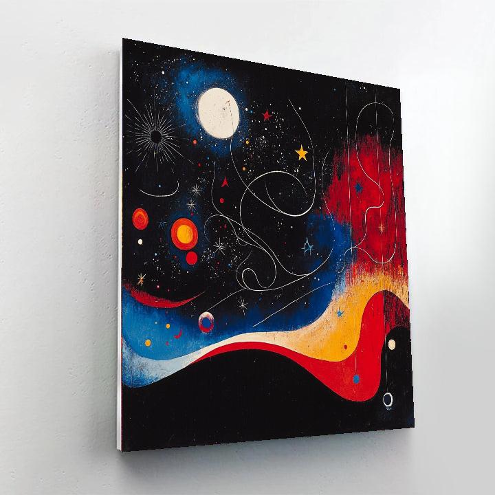 Joan Miró Inspired Dreamscape Constellation  Number Painting