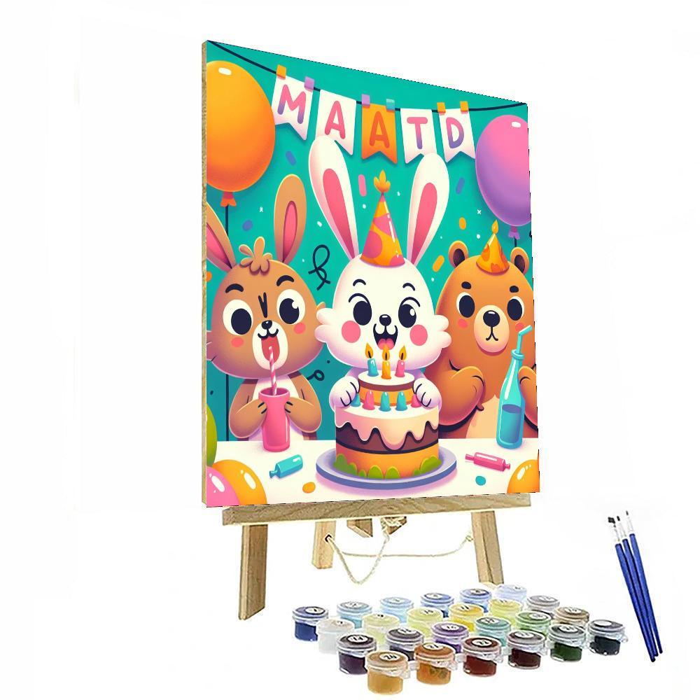 Charming Animal Party Number Painting