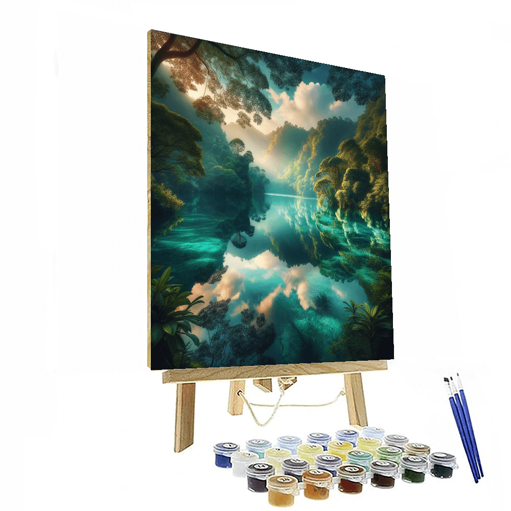 Reflective Lake Serenity Painting By Numbers Kit