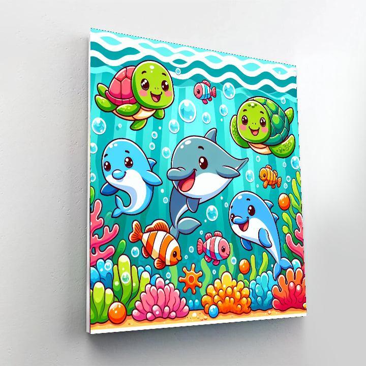 Adorable Aquatic Adventures Painting Number Kit
