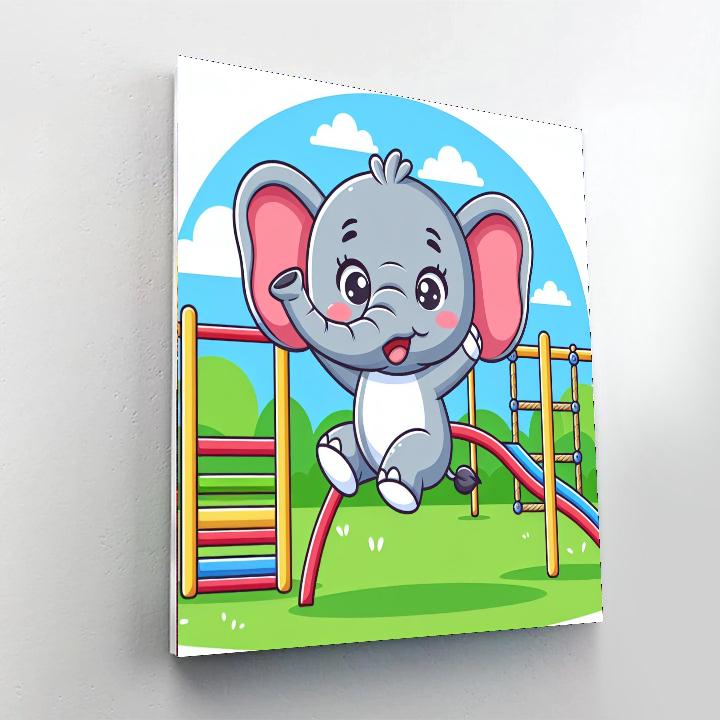 Jungle Gym Elephant Paint By Numbers Art