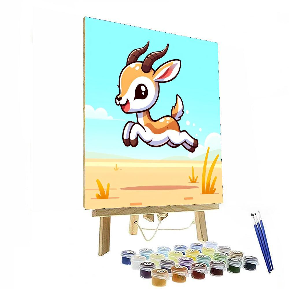 Giggly Gazelle Paint By Numbers Art