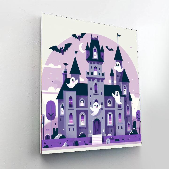 Spooky Ghost Castle Paint By Color