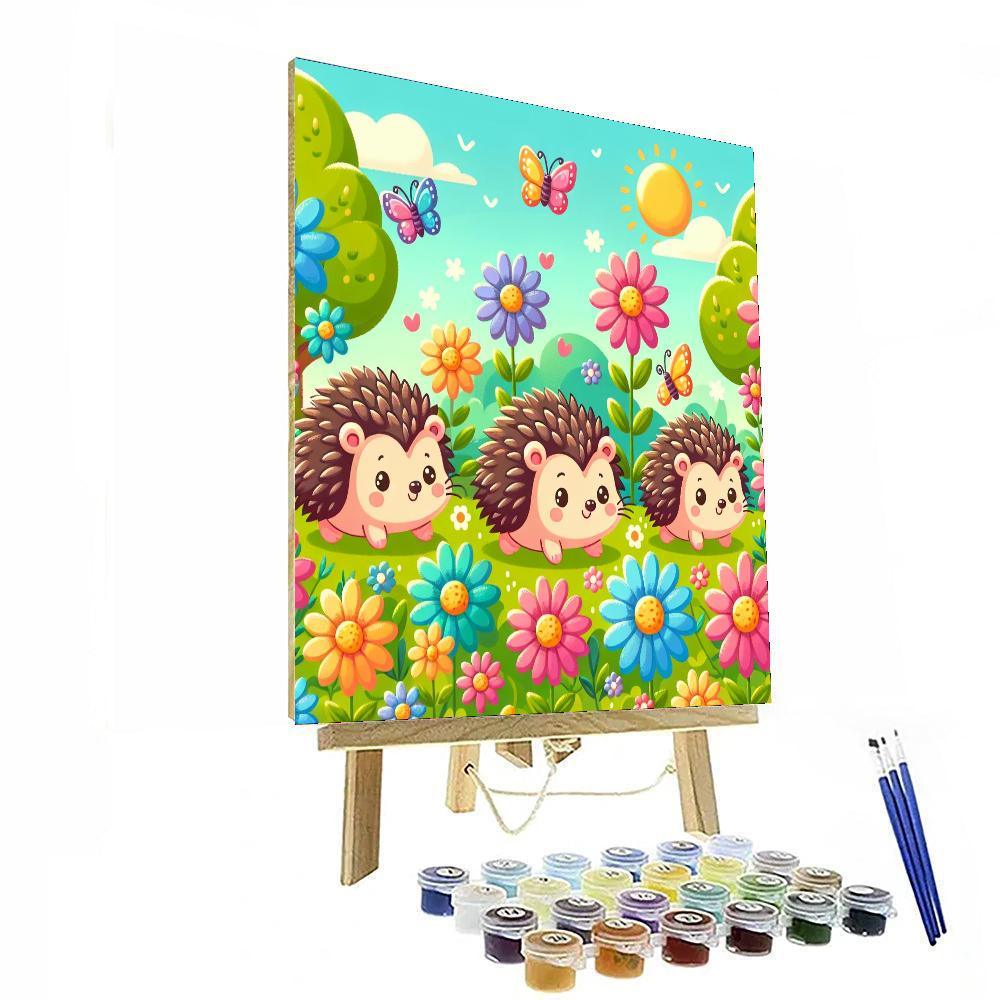 Happy Hedgehog Adventure Painting Number Kit