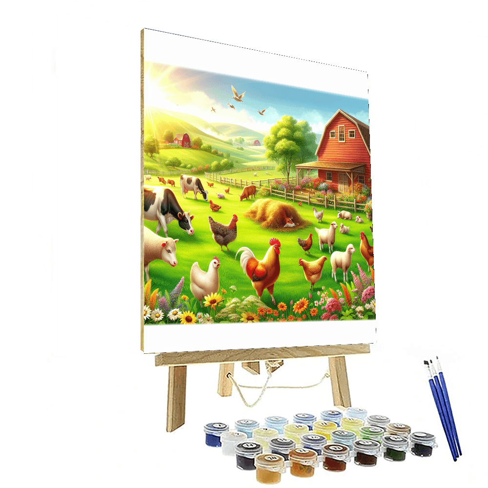 Joyful Farmyard Painting Number Kit
