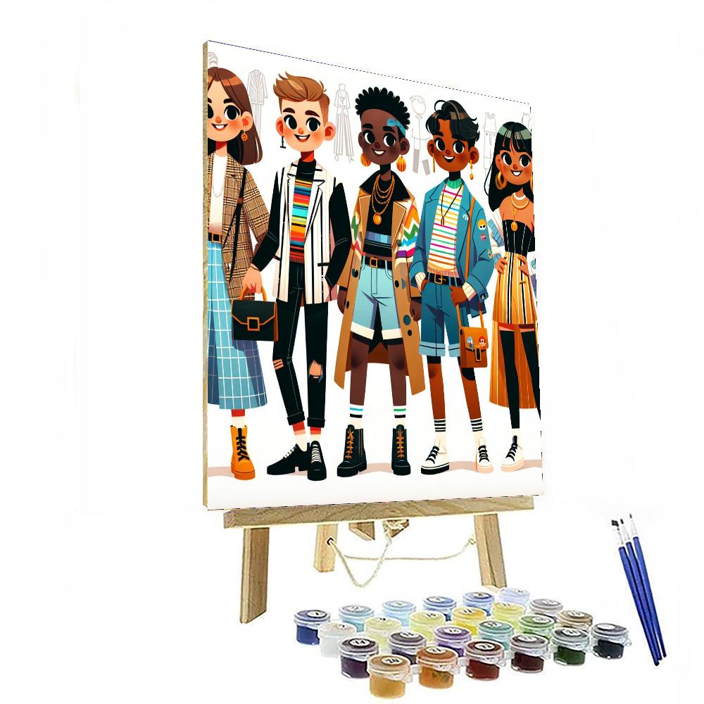 Glamorous Fashionistas Painting Number Kit