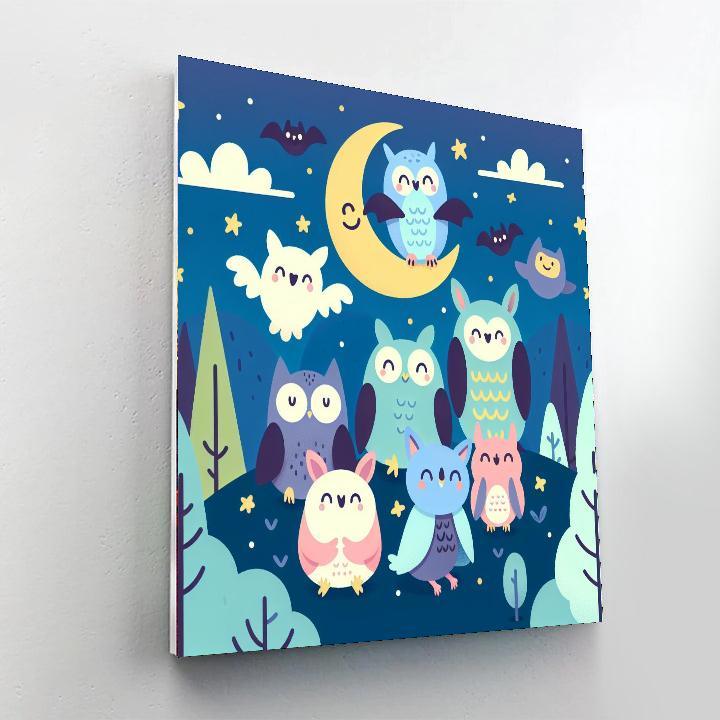 Starry Night Creatures Painting Number Kit