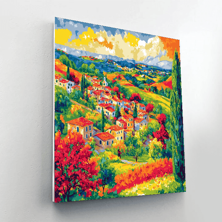 Paul Cézanne Inspired Vibrant Villages  DIY Paint By Numbers
